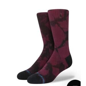 NWT - STANCE Socks, NBA Logoman Crew Socks,  size Large, Dye Maroon